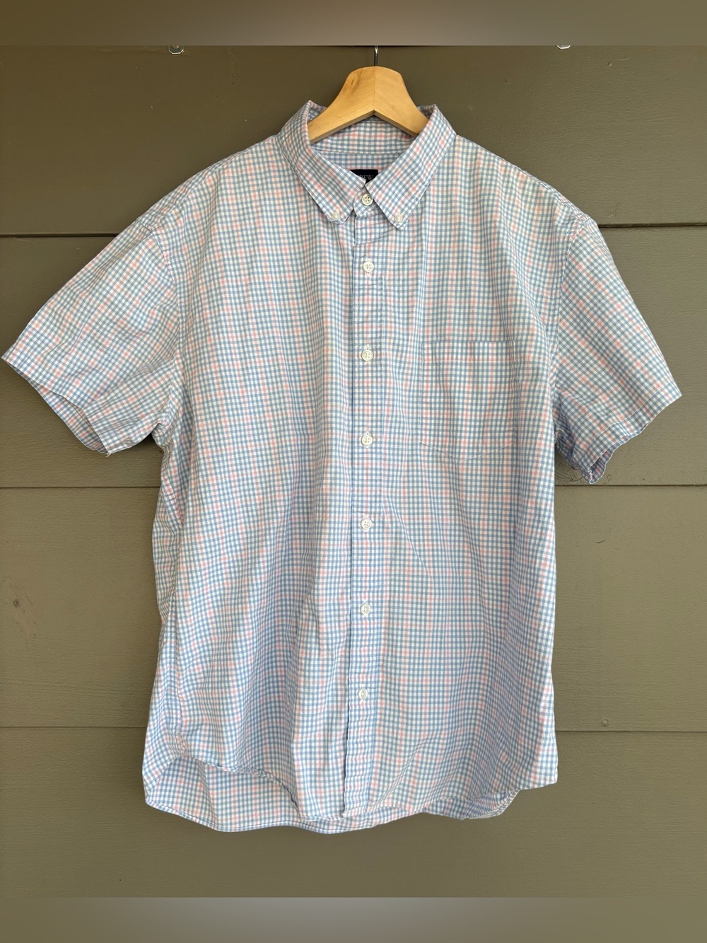 J. Crew Gingham Short Sleeve Button Up